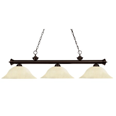 Z-Lite Riviera 3 Light Billiard Light, Bronze & Golden Mottle 200-3BRZ-GM16